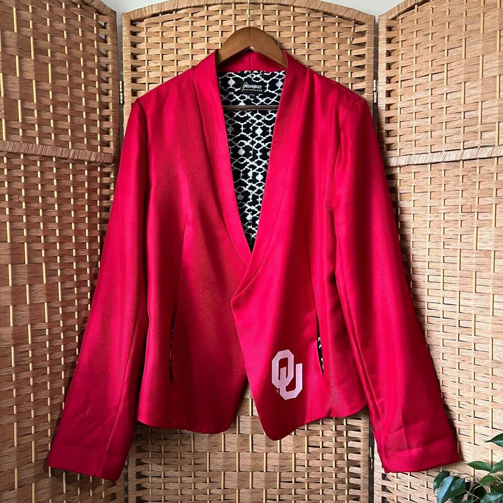 Gameday Couture University of Oklahoma OU Crimson Red Blazer Women's Size 2XL - Picture 2 of 14